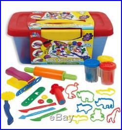 10 x Piece Play Dough 34PCS Set Mini Carry Case Craft Shapes Gift Childrens Toys