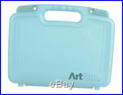 12 inch quick view carrying case-deep base aqua plastic art/ craft storage