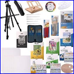 139pc Deluxe Artist Painting Set Aluminum, Wood Easels, Paint and Accessories