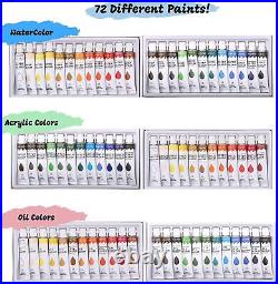 139pc Deluxe Artist Painting Set Aluminum, Wood Easels, Paint and Accessories