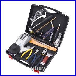 16Pcs Stained Glass Tool Set Pliers Square Hammer Fid Carrying Case for Beginner
