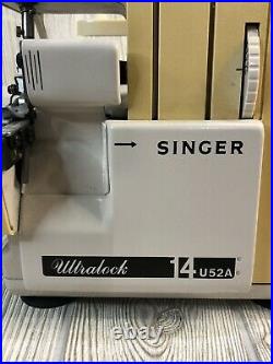 1987 SINGER ULTRALOCK 14U 52A Overlock Sewing Machine SERGER Pedal & Carry Case