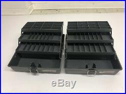 2 Ekco Woodstream Tackle Box Lot plastic carrying Case tote storage craft supply
