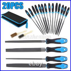 20PCS Needle File Set 200mm Precision Metal Work Craft Hand Tools Carrying Case