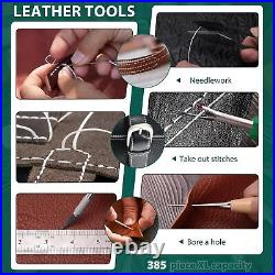 386 Pcs Advanced Leather Sewing Tools And Supplies With Carrying Organizer Cut