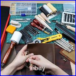 386 Pcs Advanced Leather Sewing Tools And Supplies With Carrying Organizer Cut