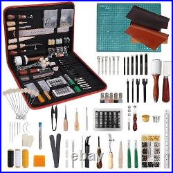 386 pcs Advanced Leather Sewing Tools and Supplies with Carrying Organizer Cu