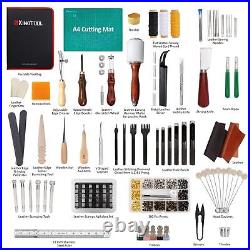 386 pcs Advanced Leather Sewing Tools and Supplies with Carrying Organizer Cu