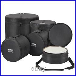 5-Piece Drum Bag Set, 1680D Oxford Fabric, Padded Drum Bags and Cases with 4