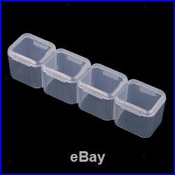 5 Pieces 28 Slots Transparent Plastic Storage Box Rhinestone Case Organizer