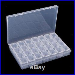 5Pcs 28 Slots Multi-Use Transparent Plastic Storage Box Case Organizer