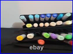 75 Copic Sketch Artist Marker Dual Tip Pens Prismacolor 7 With 2 Carrying Case