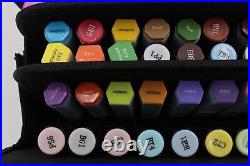 78 Spectrum Noir And Aqua Markers With Carry-Case Holds 72 6 Markers USED Art
