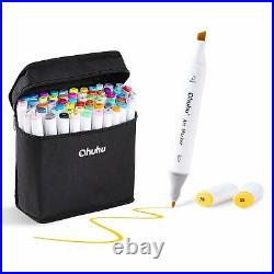 80 Colours Dual Tipped Twin Marker Pens Highlighters with Carrying Case