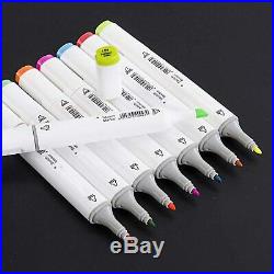 80 Colours Dual Tips Art Sketch Twin Marker Pens Highlighters with Carrying Case