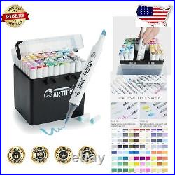 80-Piece Alcohol Brush Marker Set with Carrying Case Waterproof & Blendable