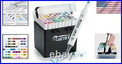 80-Piece Alcohol Brush Marker Set with Carrying Case Waterproof & Blendable