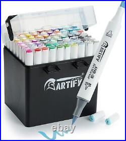 80-Piece Alcohol Brush Marker Set with Carrying Case Waterproof & Blendable