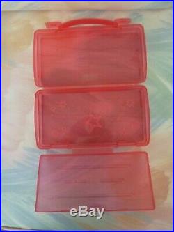AMERICAN GIRL pink-red plastic craft accessories carrying case 3 sections H9 19
