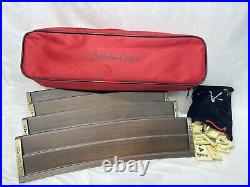 ANTOCHIA CRAFTS 4 Person Rummy Rummikub Set Wooden Racks Tiles Travel Case