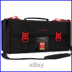 ARTEZA Art Markers & Pens Organizer 144 Slots, Carrying Case for Travel & with &