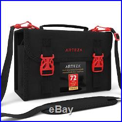 ARTEZA Art Markers & Pens Organizer 72 Slots, Carrying Case for Travel & Storage