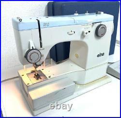AS IS Elna SU 62C Free Arm Sewing Machine with carrying case & extras