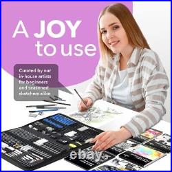 All-Inclusive 100-Piece Art Supply Set with Skill-Building Guide for Artists