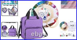 All-in-One Embroidery Kit with Multi-Pocket Storage and Carrying Case in Purple