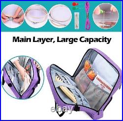 All-in-One Embroidery Kit with Multi-Pocket Storage and Carrying Case in Purple