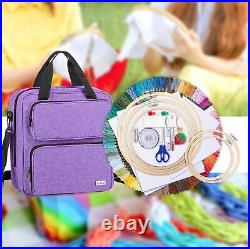 All-in-One Embroidery Kit with Multi-Pocket Storage and Carrying Case in Purple