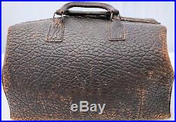 Ancient Leather Carrying Case Monogrammed HAH with Original Key, 1950