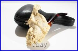 Antique Cad Meerschaum Hand Crafted Smoking Pipe With Carrying Case