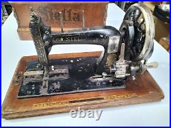 Antique Sewing Machine RARE Clemens Muller STELLA in Stunning Carry Case AF