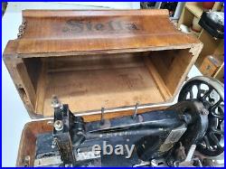 Antique Sewing Machine RARE Clemens Muller STELLA in Stunning Carry Case AF