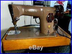 Antique singer sewing machines 201P with accessory box, foot pedal & carry Case