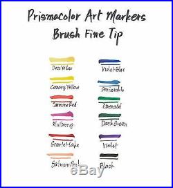 Art Markers Double Ended Fine Brush Tip 24 Count Carrying Case Drawing Media