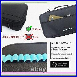 ArtMaster 120-Slot Marker Case Canvas, Extra Pockets, Trolley Sleeve, Removable