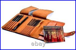 Artisan Ebony Wood Crochet Hooks Set with Leather Carrying Case incl. 13 Cr