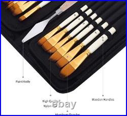 Artist Paint Brush Set 15pcs Includes Pop-up Carrying Case Paint by Numbers