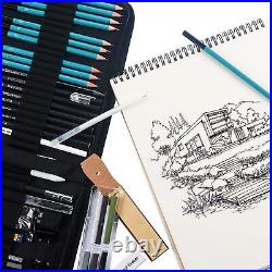 Artistic Sketch Pro Set 50Pcs Sketching Pencils Kit with Travel Case & Sketch