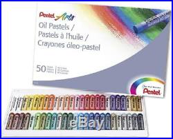 Arts Oil Pastels Paper & Canvas Artists Drawing Craft 50 Color Carrying Case Set