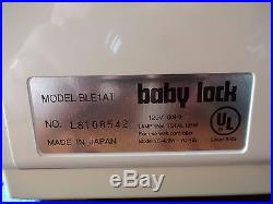 Baby Lock Imagine Serger Ble1at + Carrying Case + Manuals + Threads Euc