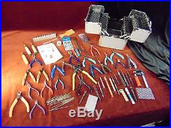 BIG HUGE LOT Jewelry Making TOOLS Pliers WIRE CUTTERS Crafting +CARRYING CASE