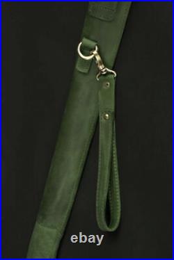 Beautiful Green Covers Bag For Walking Stick Cane Storage Handmade Leather Gift