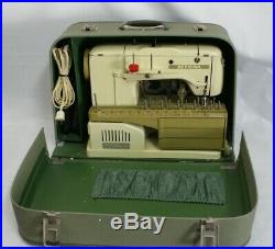 Bernina 730 Record Sewing Machine with carrying case & green bobbin case