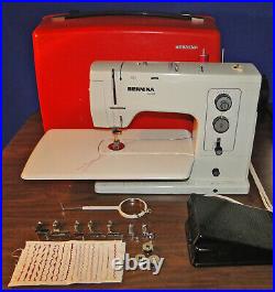 Bernina 830 Portable Sewing Machine with Red Carry Case 8 Feet Tested Runs Well