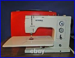 Bernina 830 Portable Sewing Machine with Red Carry Case 8 Feet Tested Runs Well