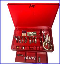 Bernina 830 Red Accessories Box/Case with 8 Presser Feet Bobbins Needles Tool
