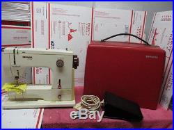 Bernina Mini Matic Sewing Machine Model 807 with Red Carry Case And foot pedal